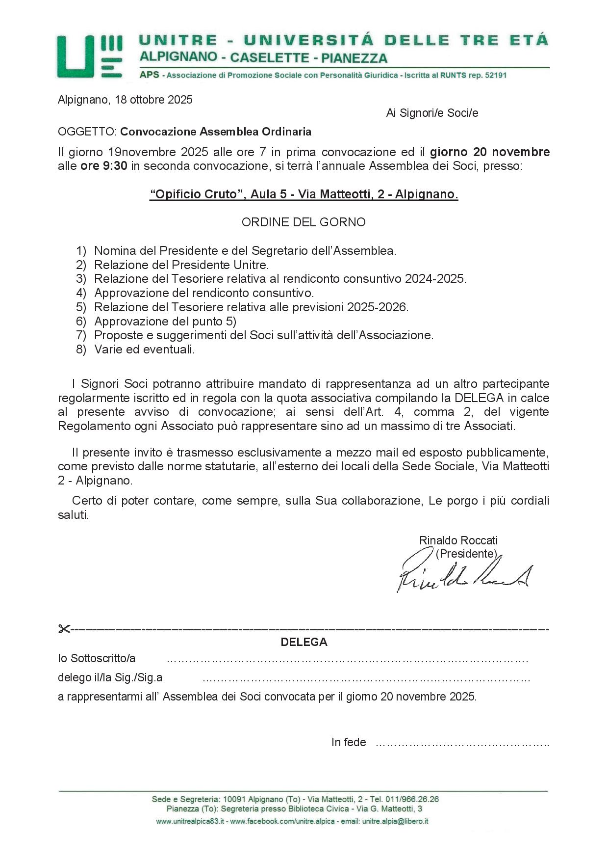 20251120_Convocazione Assemblea Odinaria